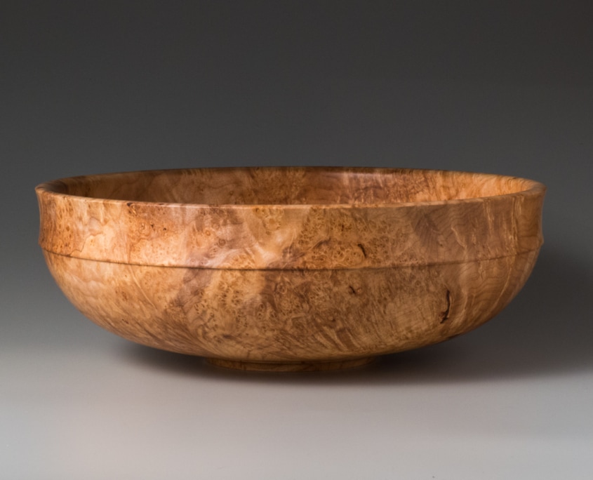 Maple Burl Bowl with exterior cove - 12 1/2”w x 4 3/8”h