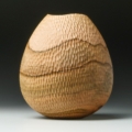 Dogwood Vessel - 4 1/2”h x 3 3/4”w Turned, hollowed and carved.