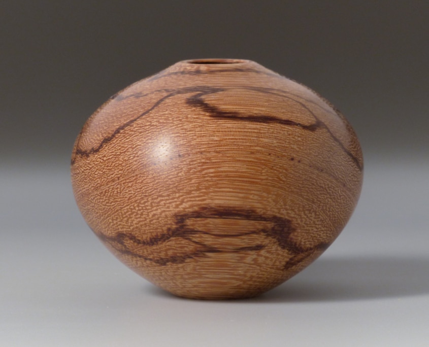 Marble Wood Vessel - 4 1/4”w x 3 1/2”h Turned and hollowed