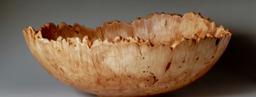 Silver Maple Natural Edge Bowl 15 3/8”w 4”h